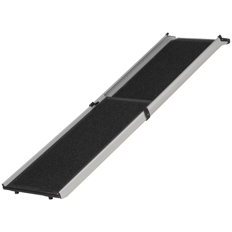 Haustierrampe klappbar Aluminium Schwarz + Silber