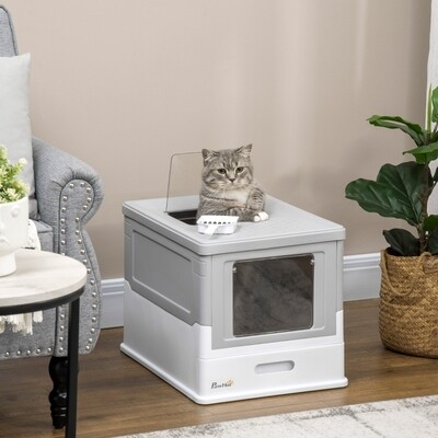 Katzentoilette Button-In-Design herausnehmbare Bodenwanne inkl. Streuschaufel Kunststoff Grau