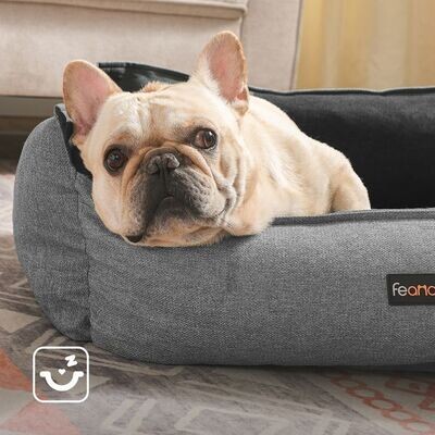 Hundebett 80 x 60 x 28 cm grau-dunkelgrau