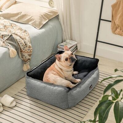 Hundebett 80 x 60 x 28 cm grau-dunkelgrau