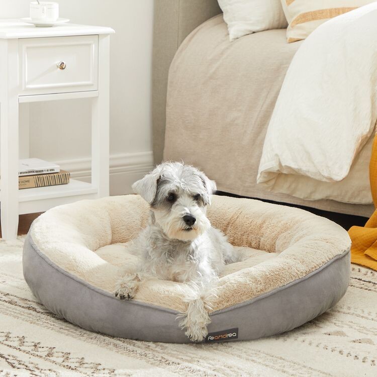 Hundebett Ø 60 cm Donutform hellgrau
