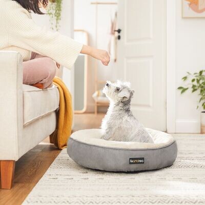 Hundebett Ø 60 cm Donutform hellgrau