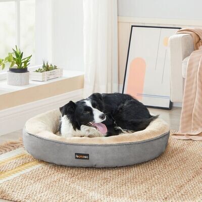 Hundebett Ø 70 cm Donutform hellgrau