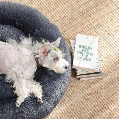 Rundes Hundebett Dunkelgrau 60 cm, dunkelgrau