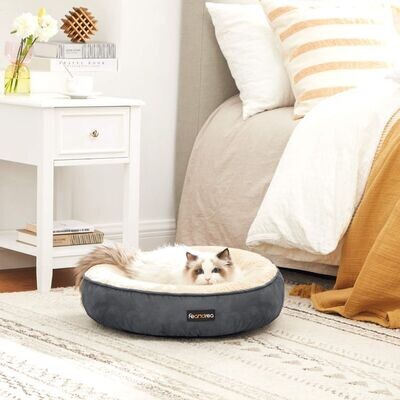 Hundebett mit waschbarem Bezug Ø 50 cm, dunkelgrau
