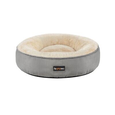 Hundebett Katzenbett Grau-Weiss Ø 50 cm
