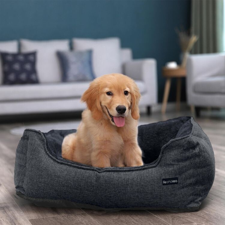 Hundebett mit abnehmbarem Bezug Dunkelgrau 70 x 55 x 21 cm