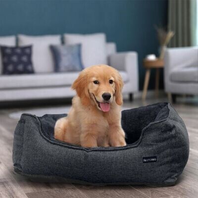 Hundebett mit abnehmbarem Bezug Dunkelgrau 70 x 55 x 21 cm