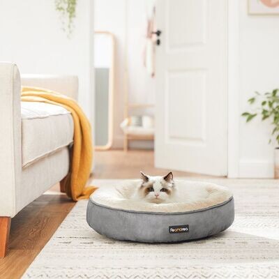 Hundebett Katzenbett Grau-Weiss Ø 50 cm