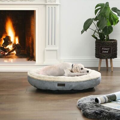 Hundebett, Katzenbett, rund, Ø 65 cm, grau