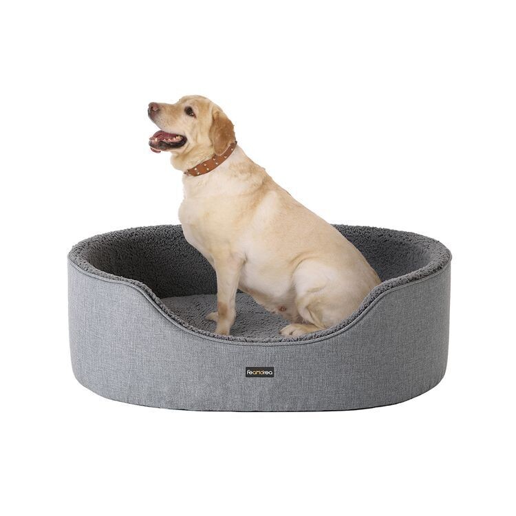 Waschbares Hundebett grau 92 x 72 x 27 cm