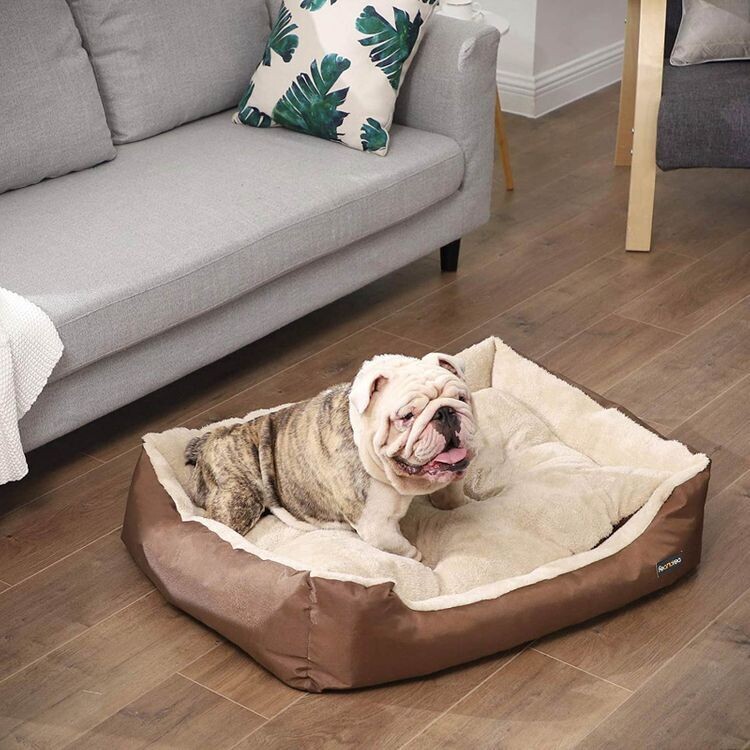 Hundebett, Katzenbett mit Wendekissen 85 cm Braun