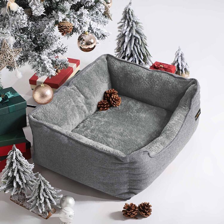 Waschbares Hundebett, Katzenbett 90 cm Grau