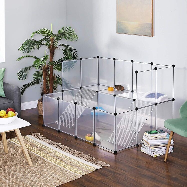 Gehege, Kleintierauslauf Haustierkäfig für Kleintiere Weiss 143 x 108 x 92 cm