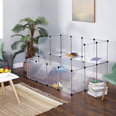 Gehege, Kleintierauslauf Haustierkäfig für Kleintiere Weiss 143 x 108 x 92 cm