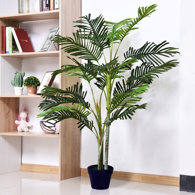 Kunstpalme Kunstpflanze mit Pflanztopf 150cm Kunststoff