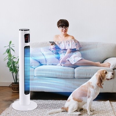 Turmventilator 45 W Weiss+Schwarz 96 cm