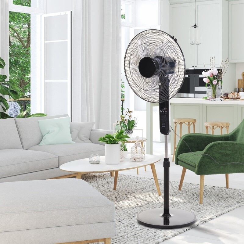 Standventilator Lüfter Fernbedienung Höhenverstellbar 3 Geschwindigkeitsstufen