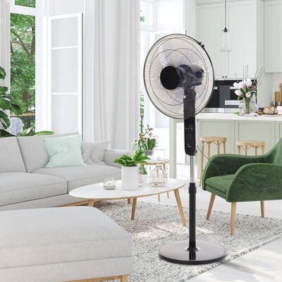 Standventilator Lüfter Fernbedienung Höhenverstellbar 3 Geschwindigkeitsstufen