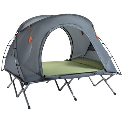 Zelt für zwei Personen mit Feldbett und Matratze, faltbar,