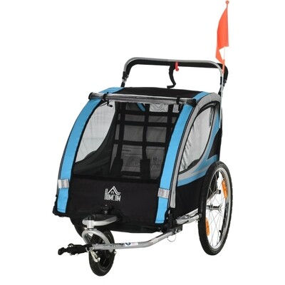 2 in 1 Kinderanhänger Velo-Anhänger blau
