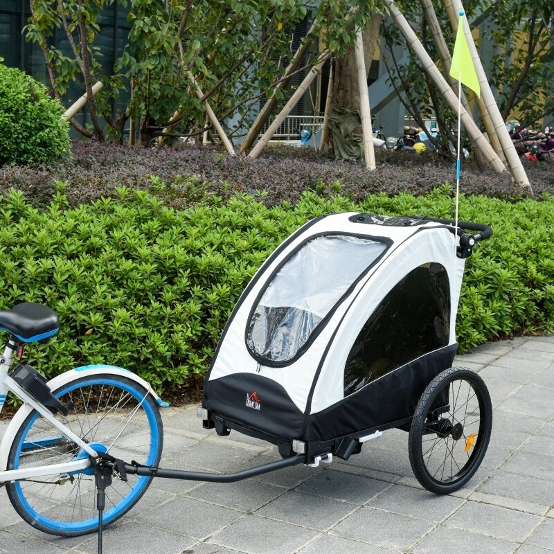 3 in 1 Jogger Velo-Anhänger Kinderanhänger Weiss+Schwarz