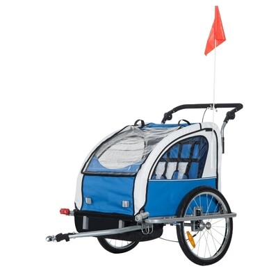Kinderanhänger Velo-Anhänger Kinder für 2 Kinder blau