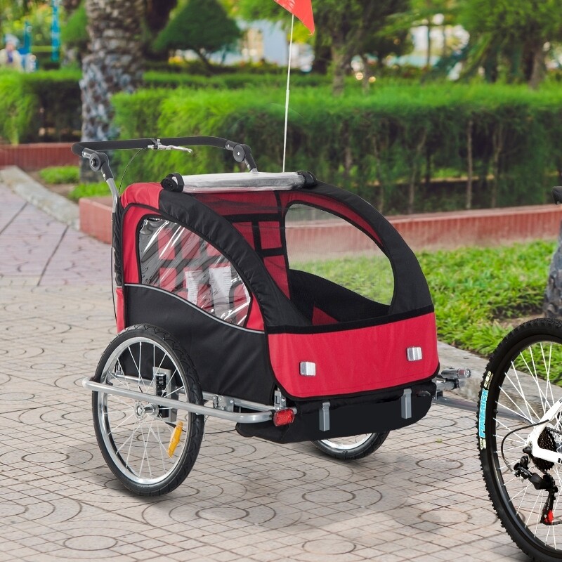 Kinderanhänger Velo-Anhänger Kinder für 2 Kinder rot