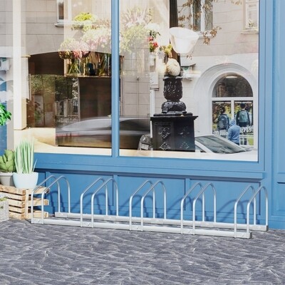 Fahrradständer Velo-Ständer 5 Fahrräder silber