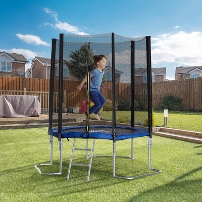 Trampolin Ø225 cm Gartentrampolin mit Sicherheitsnetz