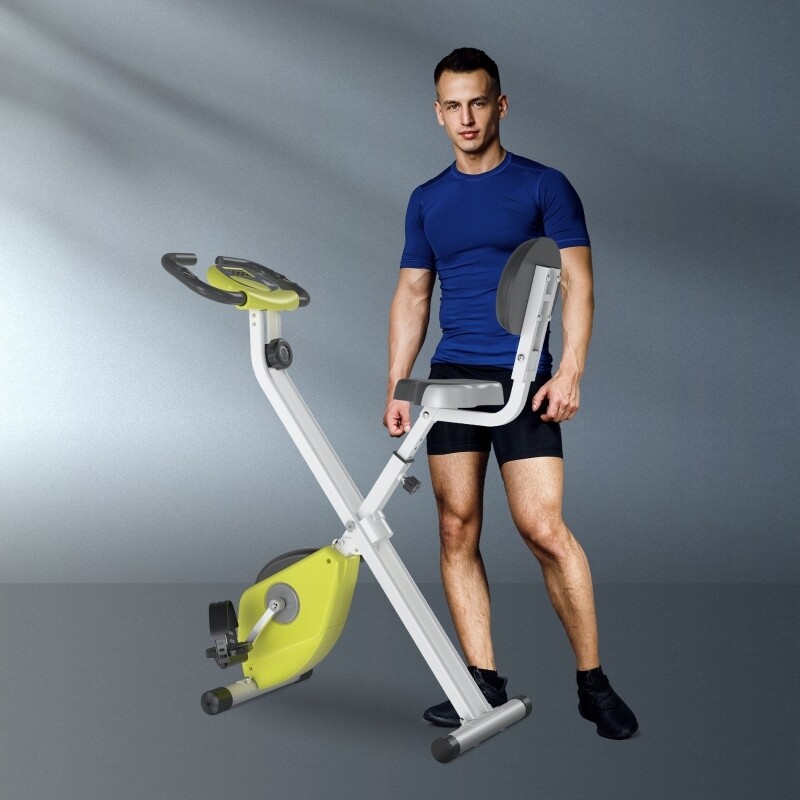 Heimtrainer Fahrradtrainer mit 8 stufig Magnetwiderstand Stahl Gelb