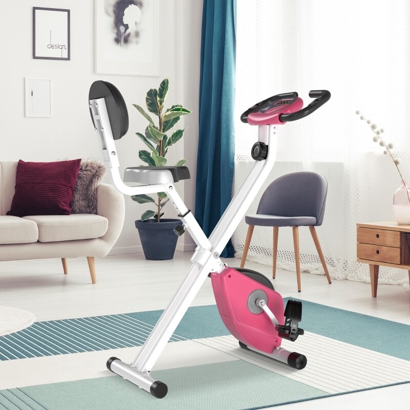 Heimtrainer Fahrradtrainer mit 8 stufig Magnetwiderstand Stahl Rosa
