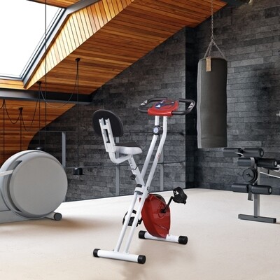 Heimtrainer Fahrradtrainer mit 8 stufig Magnetwiderstand Stahl Rot