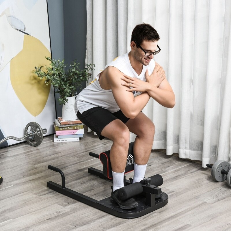 Kniebeugentrainer Beintrainer 3 in 1 Trainer verstellbar rollbar bis 120 kg Schwarz
