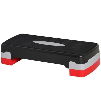 Aerobic-Stepper 2-stufig höhenverstellbar Schwarz+Grau+Rot