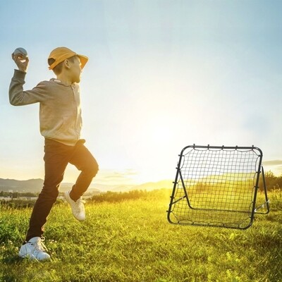 Baseball Fussball Rebounder Kickback Tor Schwarz