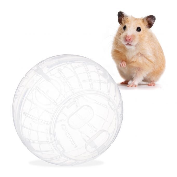 Hamsterball, Laufkugel für Hamster & Mäuse, , Nagerspielzeug zum Laufen, 14cm, transparent