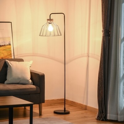 Stehlampe Industriedesign Standleuchte, Metall Schwarz
