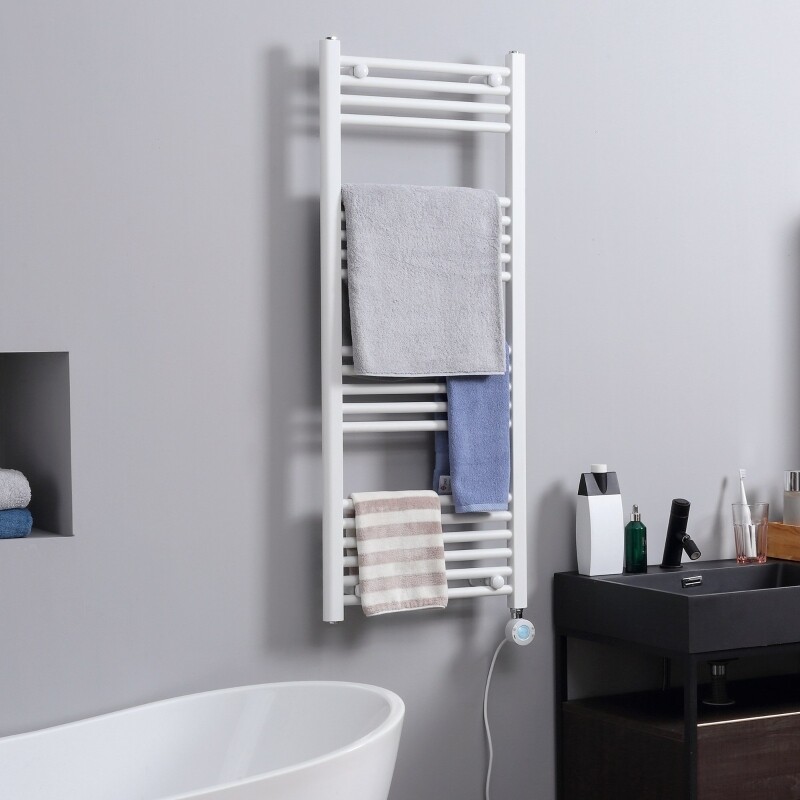 Badezimmerheizung 24/7-Programmierung 4 Modi Überhitzungsschutz 50 cm x 129 cm Weiss