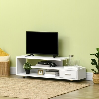 TV-Schrank 3 Regale 1 Schublade weiss