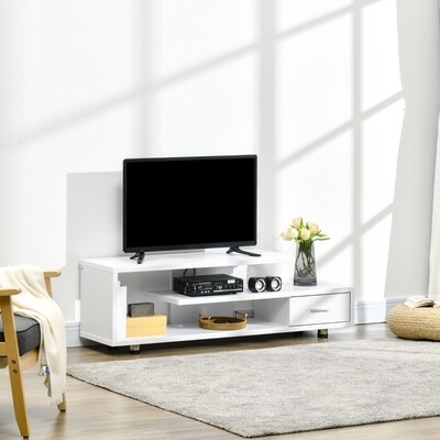 TV-Schrank 3 Regale 1 Schublade weiss