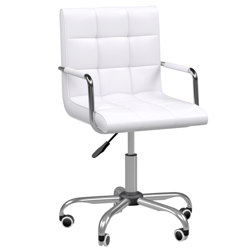 Drehstuhl Coiffeur-Stuhl mit Rollen Weiss Silber