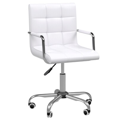 Drehstuhl Coiffeur-Stuhl mit Rollen Weiss Silber