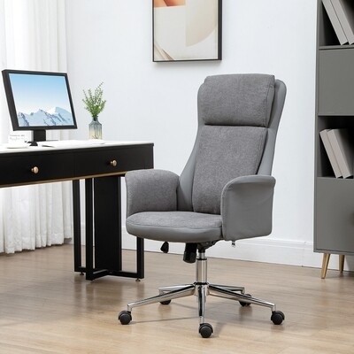 Bürostuhl Stahl + Kunstleder Grau