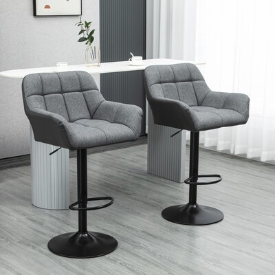 Barhocker 2er-Set Retro-Design grau