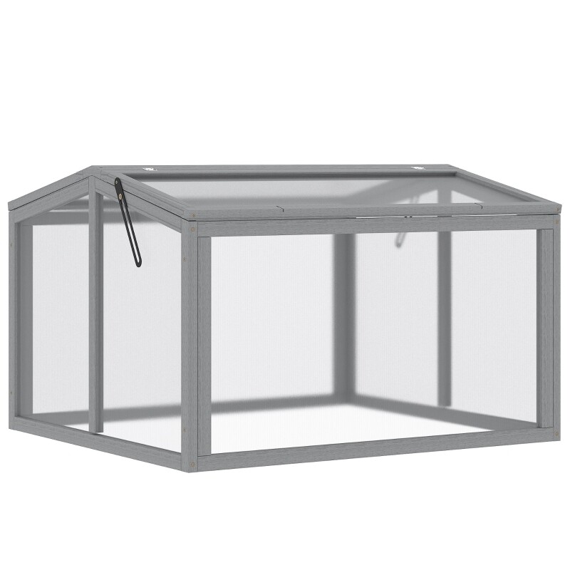 Frühbeet 90 x 80 x 58 cm Treibhaus Gewächshaus grau