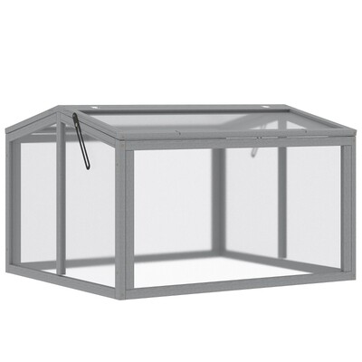 Frühbeet 90 x 80 x 58 cm Treibhaus Gewächshaus grau