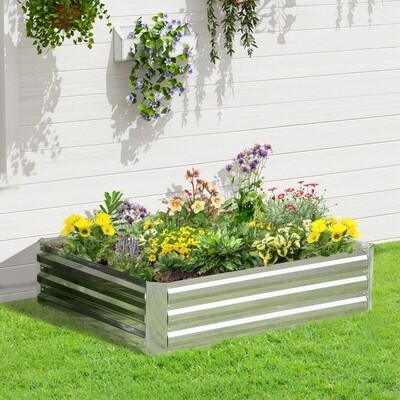 Hochbeet aus verzinktem Stahl Gartenbeet 120 x 90 x 30 cm