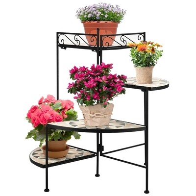 Blumenständer 4-Stufen-Blumentreppe klappbar