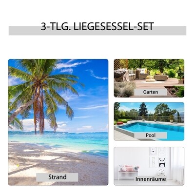 3-tlg. Gartensitzgruppe mit Beistelltisch Mesh Grau